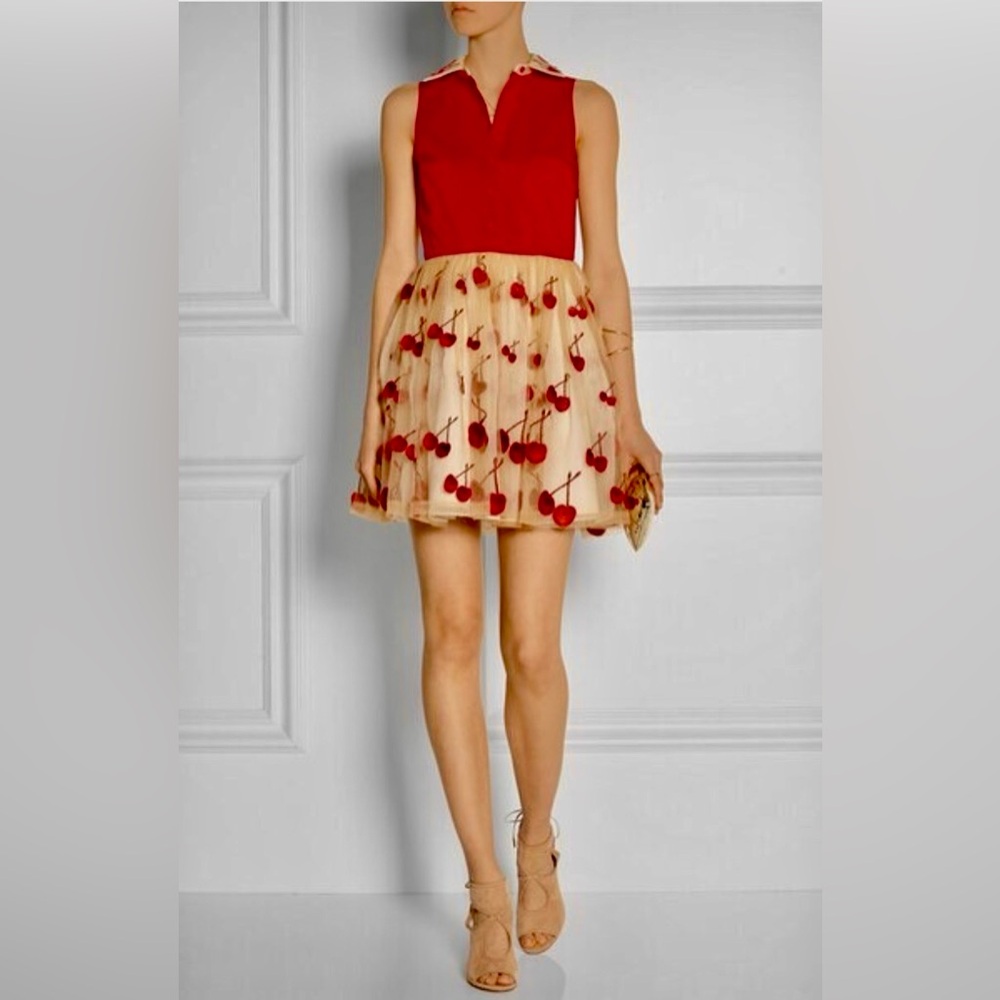 FABULOUS!! Alice + Olivia Cherry Collared Tulle Dress NWT ! Absolutely stunning - Picture 3 of 4